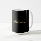 Mug Jolie calligraphie chic nom noir et or (Devant droit)