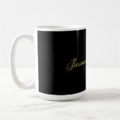 Mug Jolie calligraphie chic nom noir et or (Gauche)