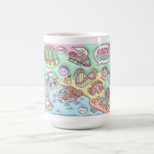 Mug Jolie carte du quartier de Santa Cruz Californie U