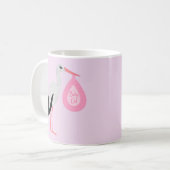 Mug Jolie chatte rose bébé fille Stork (Devant gauche)