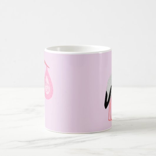 Mug Jolie chatte rose bébé fille Stork (Centre)