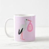 Mug Jolie chatte rose bébé fille Stork (Gauche)