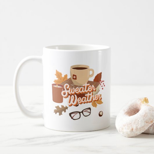 Mug Jolie Chaussure Chauffante Illustration météorolog (Avec donut)