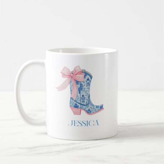 Mug Jolie Chinoiserie Rose & Bleu Bow fille (Gauche)