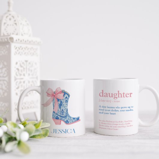 Mug Jolie Chinoiserie Rose & Bleu Bow fille