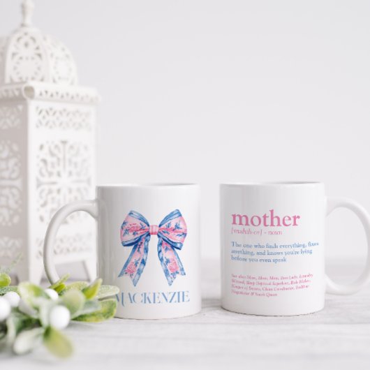 Mug Jolie Chinoiserie rose et bleu Bow Mother