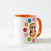Mug Jolie Chouette Cute Kawaii Illustration de dessin  (Devant droit)
