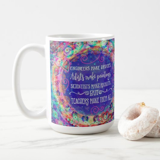 Mug Jolie Citation de l'enseignant inspirationnel Insp (Avec donut)