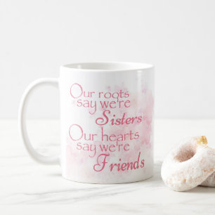 Mug Jolie citation florale rose aquarelle pour soeur a