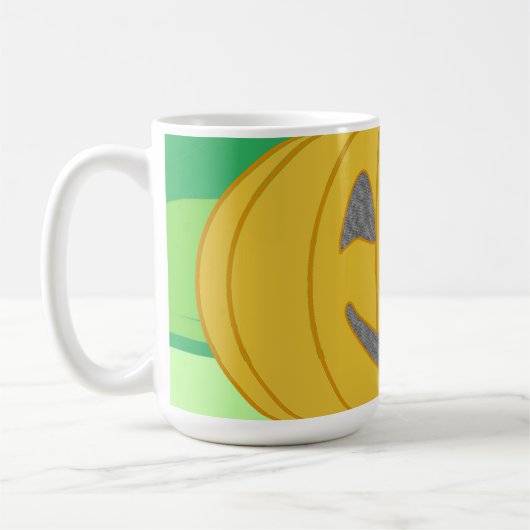 Mug Jolie Citrouille Récolte Orange Joyeuse (Gauche)