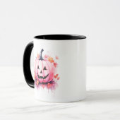 Mug Jolie Citrouille Rose Jack-O' Lantern Halloween Mo (Devant gauche)