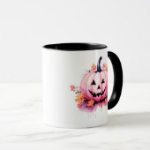 Mug Jolie Citrouille Rose Jack-O' Lantern Halloween Mo (Devant droit)