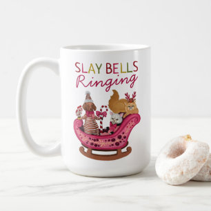 Mug Jolie cloche rose Slay Bells Ring Christmas Pun
