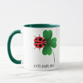 Mug Jolie coccinelle rouge sur Lucky leaf Enfants (Gauche)
