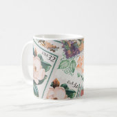 Mug Jolie collection de timbres de fleurs (Devant gauche)