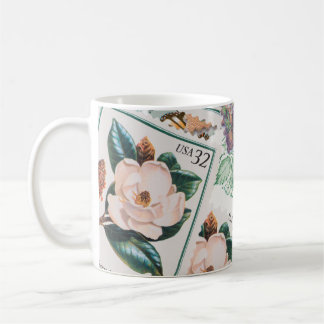 Mug Jolie collection de timbres de fleurs