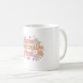 Mug Jolie conception de citation florale d'amour de so (Devant droit)
