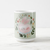 Mug Jolie Couronne Florale de Lapin de Printemps Paste (Centre)
