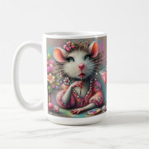 Mug Jolie dame de Rat ayant un Martini Contempler