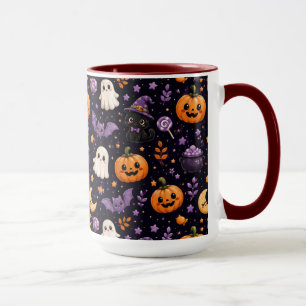 Mug Jolie décoration d'Halloween avec citrouille, fant
