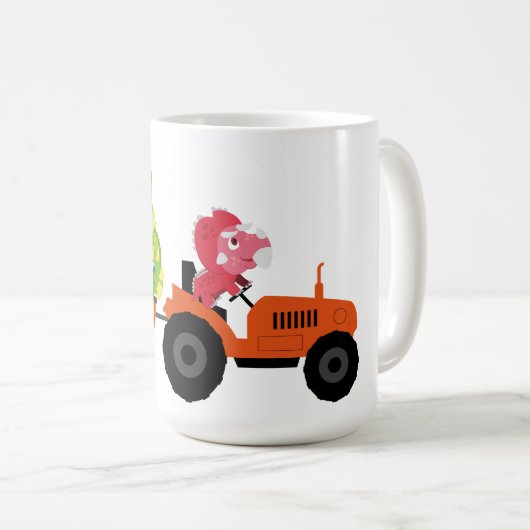 Mug Jolie dinosaure tracteur garçon Retour à l'école A (Devant droit)