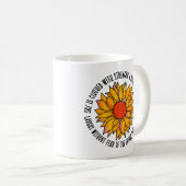 Mug Jolie écriture de tournesol verset bible (Devant droit)