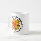 Mug Jolie écriture de tournesol verset bible (Devant gauche)