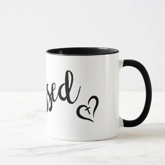 Mug jolie écriture script BLESSED | (Droite)