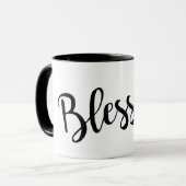 Mug jolie écriture script BLESSED | (Devant gauche)