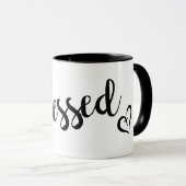 Mug jolie écriture script BLESSED | (Devant droit)