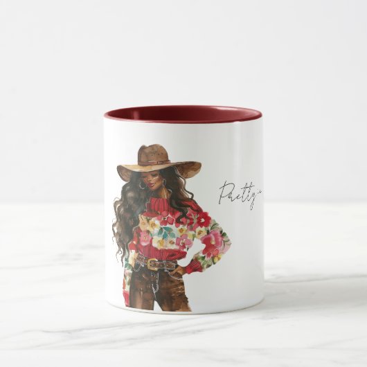 Mug Jolie en pull floral rouge (Centre)
