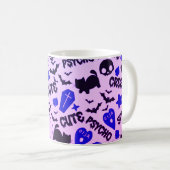 Mug Jolie et amusante Halloween violet, bleu et noir (Devant droit)