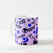 Mug Jolie et amusante Halloween violet, bleu et noir (Devant gauche)
