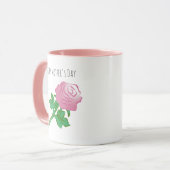 Mug Jolie et belle rose rose (Devant gauche)