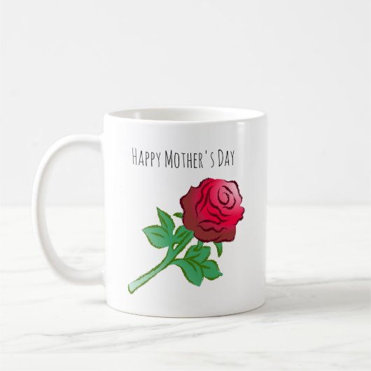 Mug Jolie et belle rose rouge (Gauche)