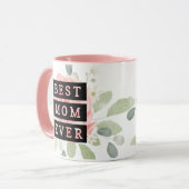 Mug Jolie et moderne l Meilleure maman chaque l Floral (Devant gauche)