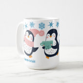 Mug Jolie Fête de Pingouin d'hiver personnalisé (Devant gauche)