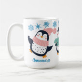 Mug Jolie Fête de Pingouin d'hiver personnalisé (Gauche)