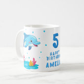 Mug Jolie fête des Anniversaires de enfants dauphins d (Devant gauche)