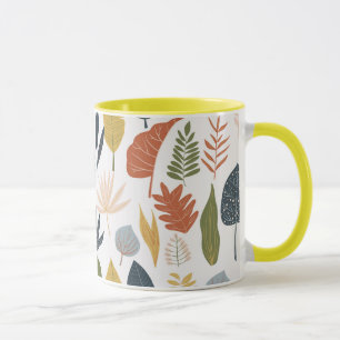 Mug Jolie feuille d'automne motif coloré jaune orange