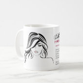 Mug Jolie fille avec cheveux ondulés et Icône maquilla (Devant gauche)