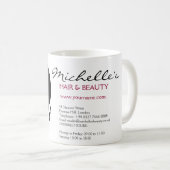 Mug Jolie fille avec cheveux ondulés Icône maquillage (Devant droit)