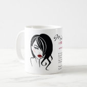 Mug Jolie fille avec cheveux ondulés Icône maquillage (Devant gauche)