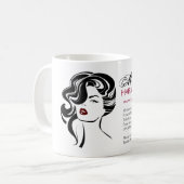 Mug Jolie fille avec cheveux ondulés Icône maquillage (Devant gauche)