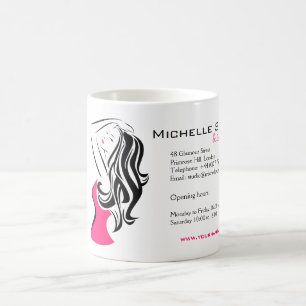 Mug Jolie fille avec cheveux ondulés Marque de coiffur