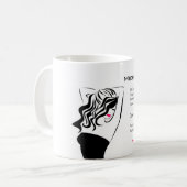 Mug Jolie fille avec cheveux ondulés Marque de coiffur (Devant gauche)