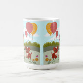 Mug Jolie Fille avec Chien & Ballons (Centre)