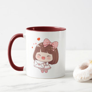 Mug Jolie Fille Avec Lettre D'Amour