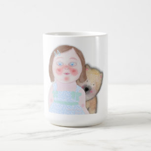 Mug Jolie fille avec ours Autocollant vinyle sur mesur