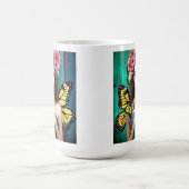 Mug Jolie fille avec papillons et fleurs (Centre)